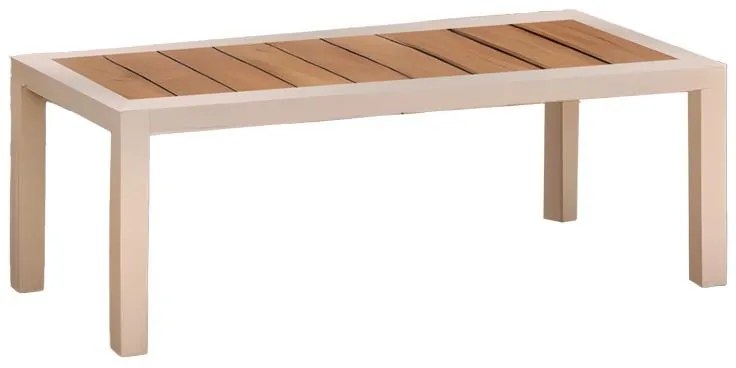 Σετ κήπου Fashionable σετ 4τμχ ύφασμα μπεζ-λευκό αλουμίνιο 118x72x67 εκ.