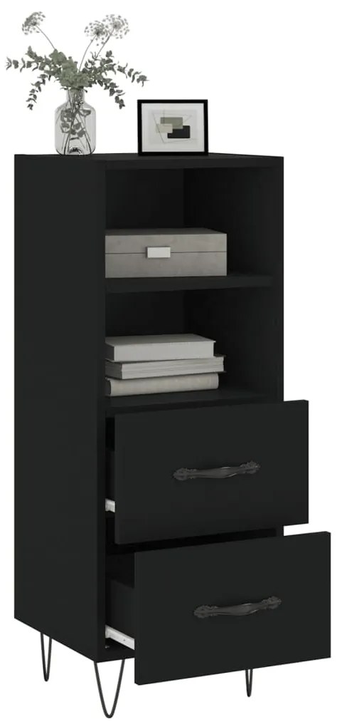 vidaXL Ντουλάπι Μαύρο 34,5 x 34 x 90 εκ. από Επεξεργασμένο Ξύλο