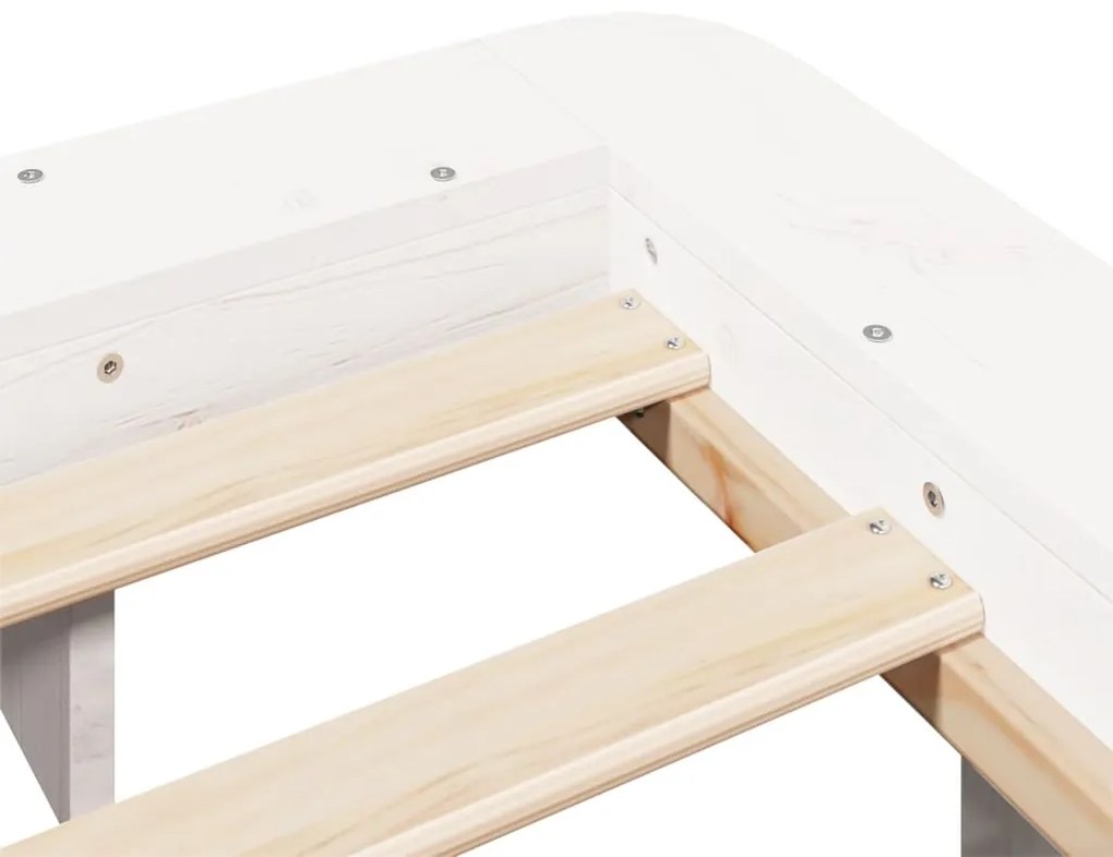 vidaXL Σκελετός Κρεβ. Χωρίς Στρώμα Λευκό 135x190 εκ Μασίφ Πεύκο