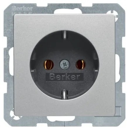 Πρίζα Σούκο Αλουμίνιο Berker Q.1 41436084 Hager-41436084-Αλουμίνιο 41436084