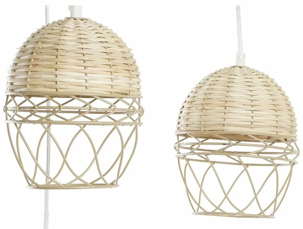 Φωτιστικό Οροφής DKD Home Decor Λευκό Ανοιχτό καφέ 220 V 50 W (38 x 38 x 75 cm)