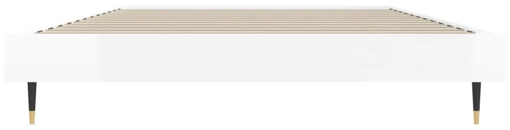 vidaXL Πλαίσιο Κρεβατιού Γυαλιστερό Λευκό 90x190 εκ Επεξεργασμένο Ξύλο