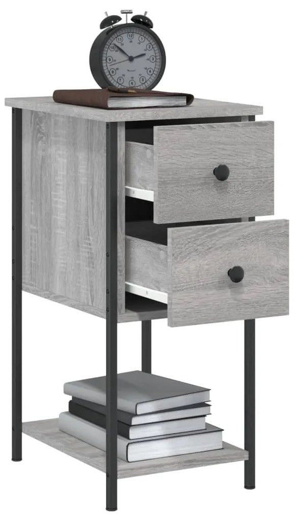 vidaXL Κομοδίνα 2 τεμ. Γκρι Sonoma 32x42x70 εκ. από Επεξεργασμένο Ξύλο