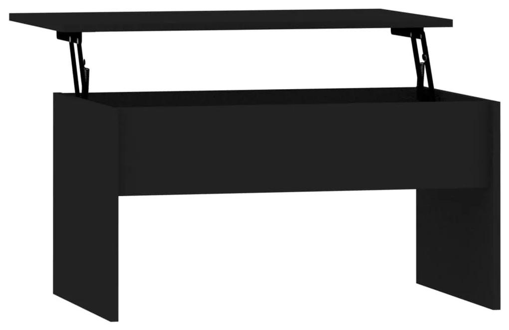 Τραπεζάκι Σαλονιού Μαύρο 80x50,5x41,5 εκ. Επεξεργ. Ξύλο - Μαύρο