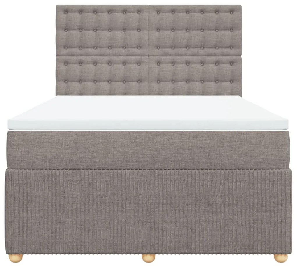 vidaXL Κρεβάτι Boxspring με Στρώμα Taupe 160x200 εκ. Υφασμάτινο