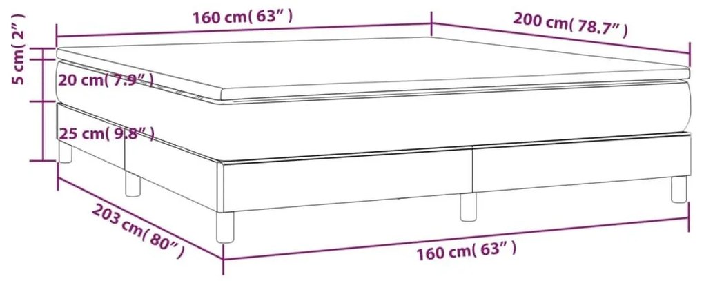 Κρεβάτι Boxspring με Στρώμα Καπουτσίνο 160x200εκ.από Συνθ.Δέρμα - Καφέ