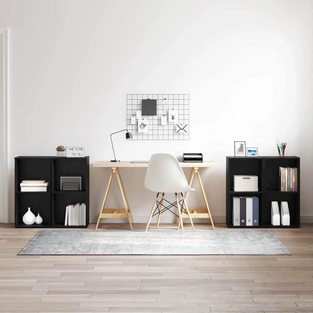 vidaXL Σετ επίπλου τηλεόρασης 4 pcs Μαύρη Οξυά 37 x 37 x 72 εκ