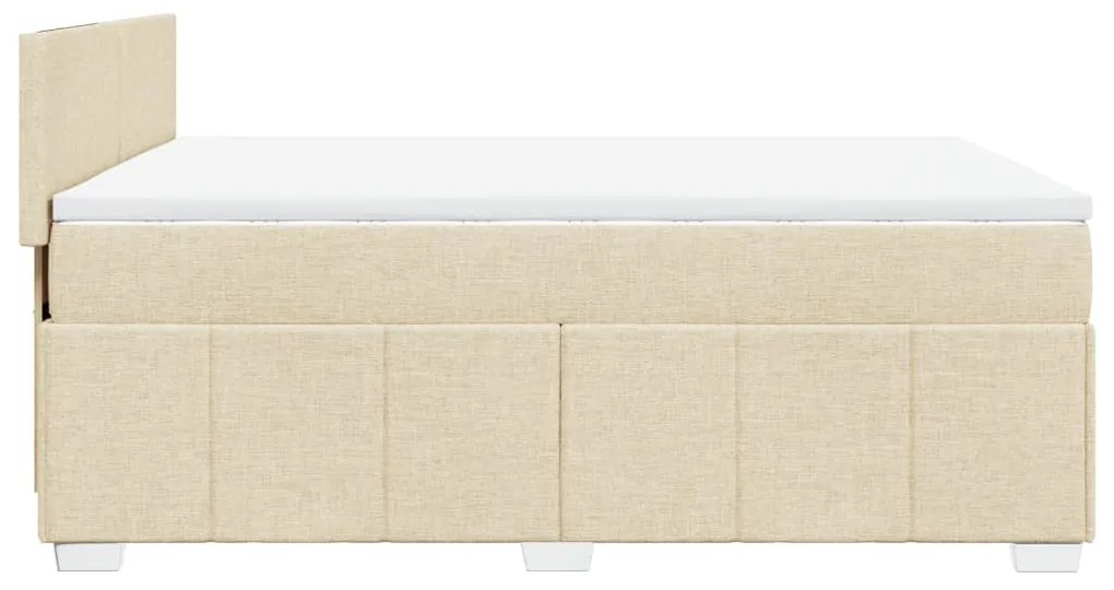 ΚΡΕΒΑΤΙ BOXSPRING ΜΕ ΣΤΡΩΜΑ ΚΡΕΜ 140X200 ΕΚ. ΥΦΑΣΜΑΤΙΝΟ 3287089