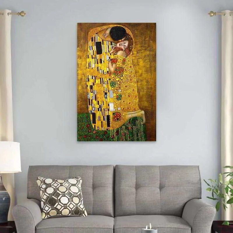 Πίνακας σε καμβά The Kiss&quot; Megapap ψηφιακής εκτύπωσης 60x90x3εκ.&quot;