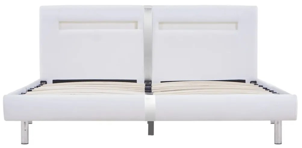 vidaXL Πλαίσιο Κρεβατιού με LED Λευκό 180x200 εκ. από Συνθετικό Δέρμα