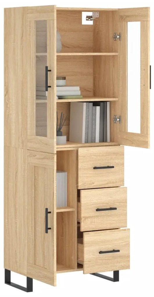 vidaXL Ντουλάπι Sonoma δρυς 69,5 x 34 x 180 εκ. από Επεξεργασμένο Ξύλο