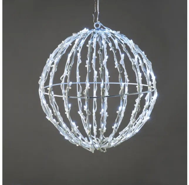 Λαμπάκια Σειρά 3D Ball Σχέδιο 120 LED Ψυχρό Φως IP44 25x25x26cm Λευκό Καλώδιο X081202413 ACA X081202413 Λευκό