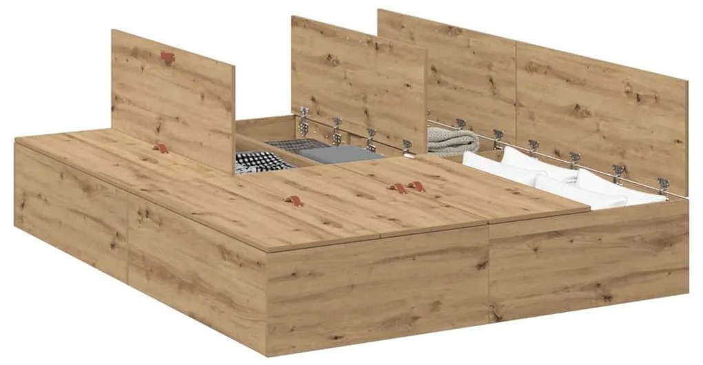 vidaXL Σκελετός Κρεβατιού artisan δρυς 200 x 150 x 31.5 εκ.