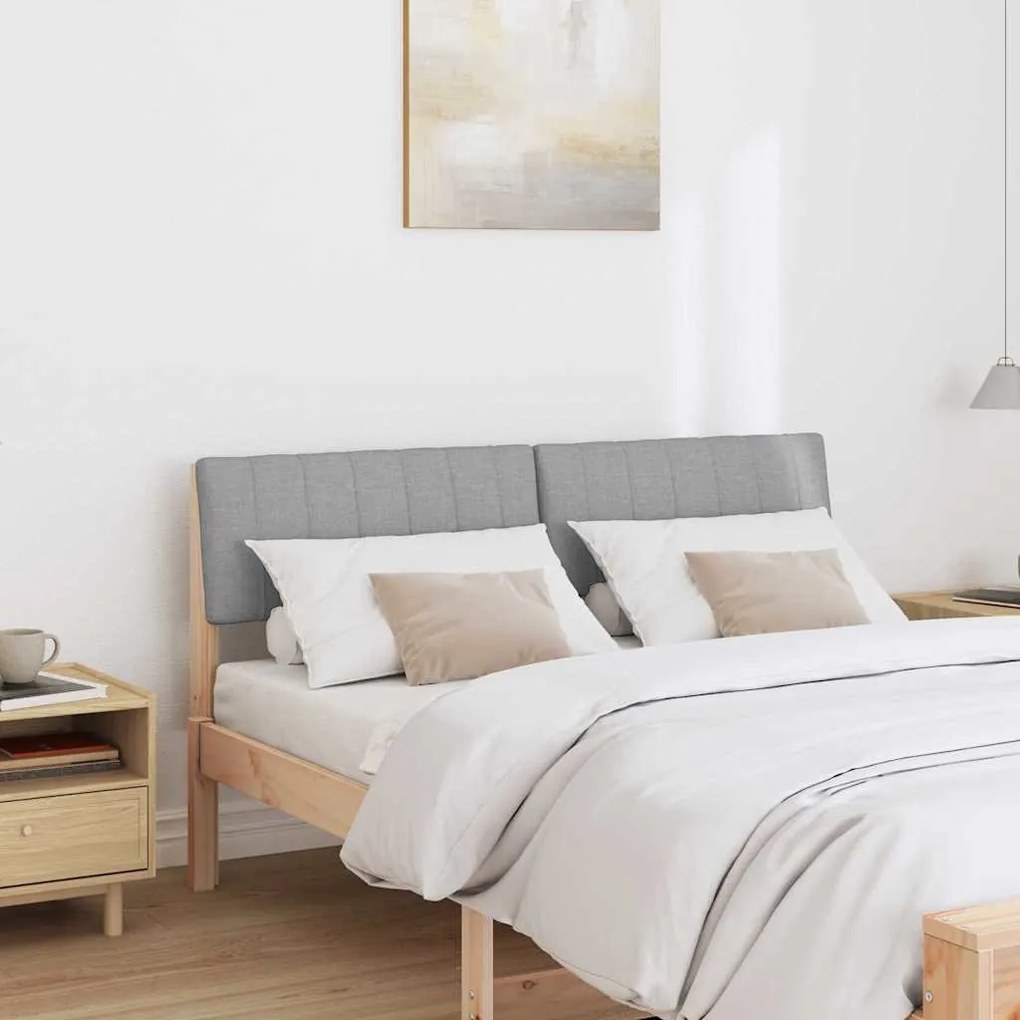 vidaXL Ταπετσαρισμένο κεφαλάρι Ανοιχτό γκρι 140 cm