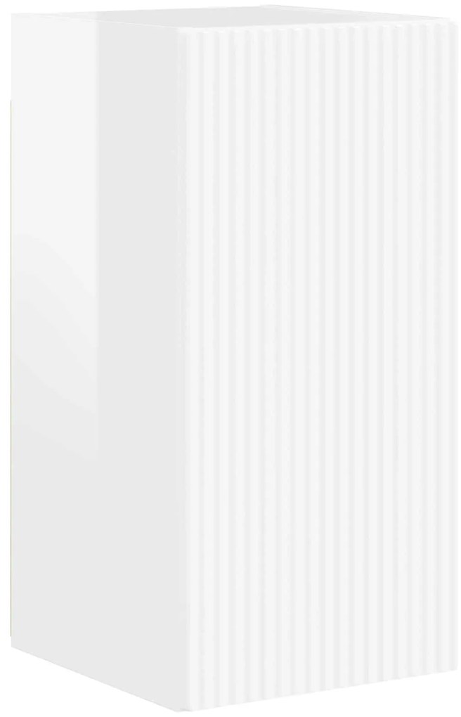 vidaXL Σετ επίπλου τηλεόρασης Επιτοίχιο 5 pcs Υψηλής γυαλάδας λευκό