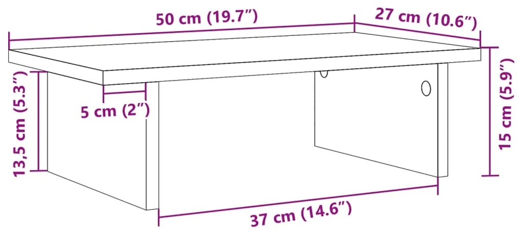 ΒΑΣΗ ΟΘΟΝΗΣ ΓΚΡΙ SONOMA 50X27X15 ΕΚ. ΑΠΟ ΕΠΕΞΕΡΓΑΣΜΕΝΟ ΞΥΛΟ 854702