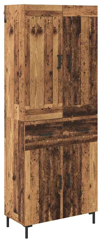 vidaXL Highboard με συρτάρι 2 pcs Παλιό Ξύλο Επεξεργασμένο ξύλο