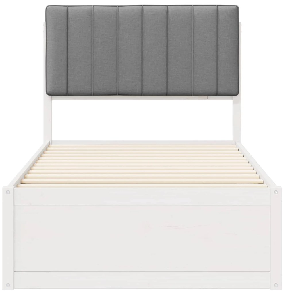 vidaXL Σκελετός Κρεβατιού με Επενδεδυμένο Κεφαλάρι Ανοιχτό γκρι