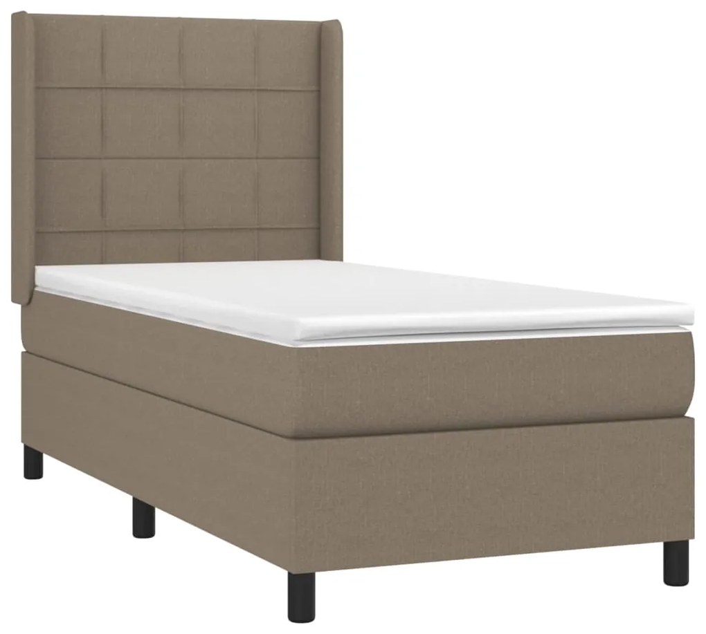 ΚΡΕΒΑΤΙ BOXSPRING ΜΕ ΣΤΡΩΜΑ &amp; LED TAUPE 100X200 ΕΚ. ΥΦΑΣΜΑΤΙΝΟ 3138297