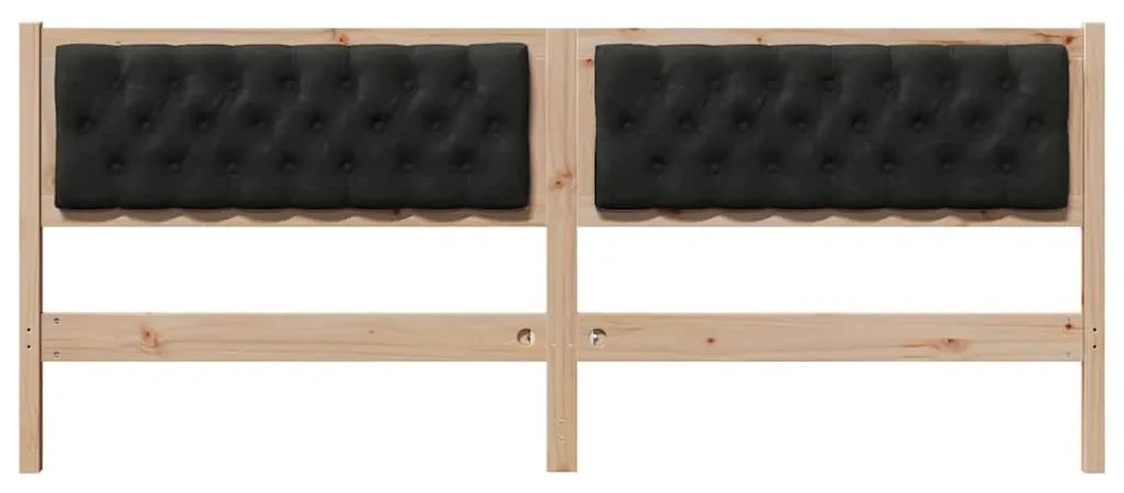 vidaXL Κεφαλάρι Άλλο Καφέ και μαύρο 200 cm Μασίφ ξύλο πεύκου