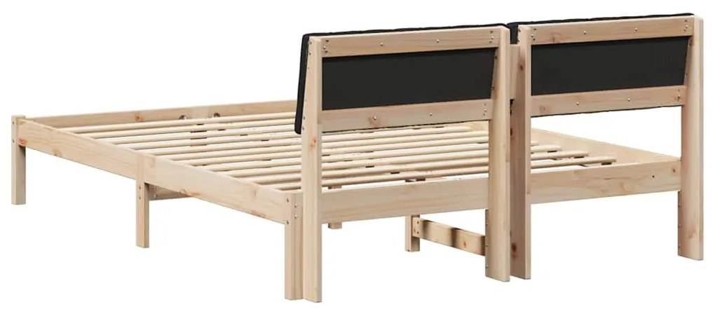 vidaXL Σκελετός Κρεβατιού με κεφαλάρι Καφέ και μαύρο 140 x 190 cm