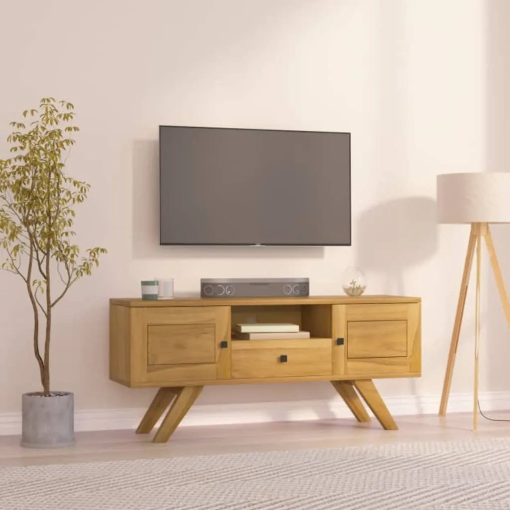 vidaXL Έπιπλο Τηλεόρασης 110 x 30 x 50 εκ. από Μασίφ Ξύλο Teak