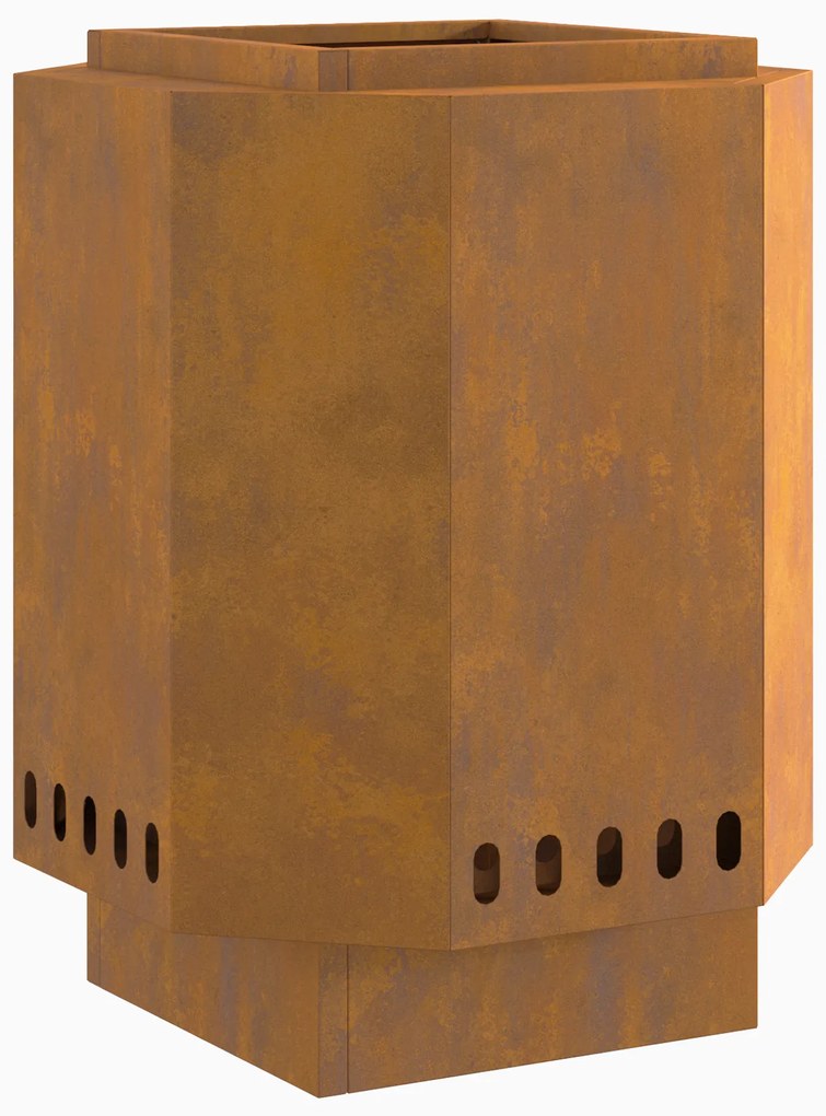 vidaXL Ατμομηχανάρα Χωρίς Καπνό 38x38x51 εκ. Από Weathered Ατσάλι