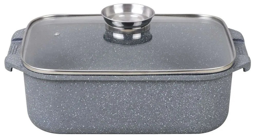 Γάστρα Αντικολλητική Ορθογώνια XB60535000 34,5x24,5x10,2cm Grey Max Home Aluminium