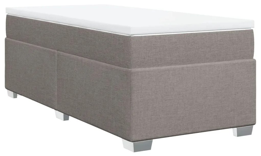 Κρεβάτι Boxspring με Στρώμα Taupe 80x200 εκ. Υφασμάτινο - Μπεζ-Γκρι