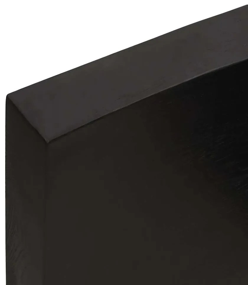 vidaXL Ράφι Τοίχου Σκούρο Καφέ 200x40x(2-6) εκ. Επεξ. Μασίφ Ξύλο Δρυός