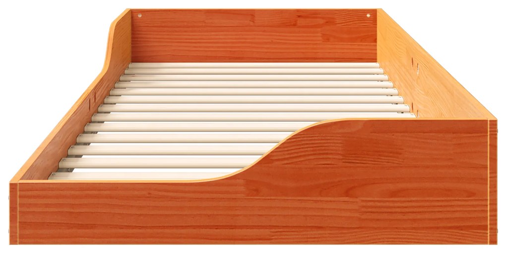 vidaXL Κρεβάτι δαπέδου Καφέ κεριού 80 x 220 cm Μασίφ ξύλο πεύκου