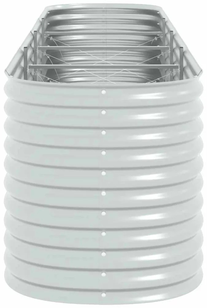 vidaXL Ζαρντινιέρα Υπερυψωμένη Ασημί 400x80x81 εκ. Γαλβανισμ. Χάλυβας