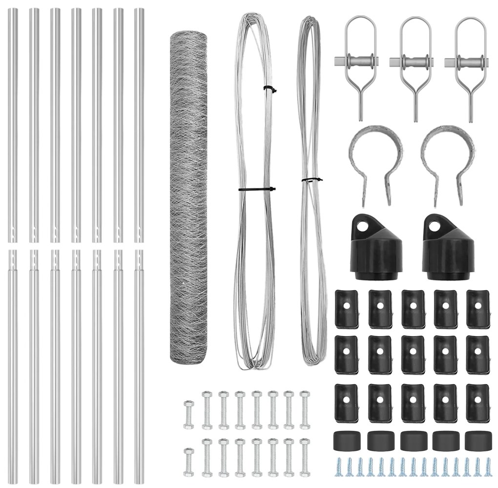 vidaXL Hexagon Fence 1.4 x 10 μ Γαλβανισμένο Ατσάλι