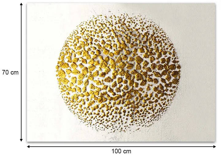 Πίνακας σε καμβά Golden Circle Megapap ψηφιακής εκτύπωσης 100x70x3εκ.