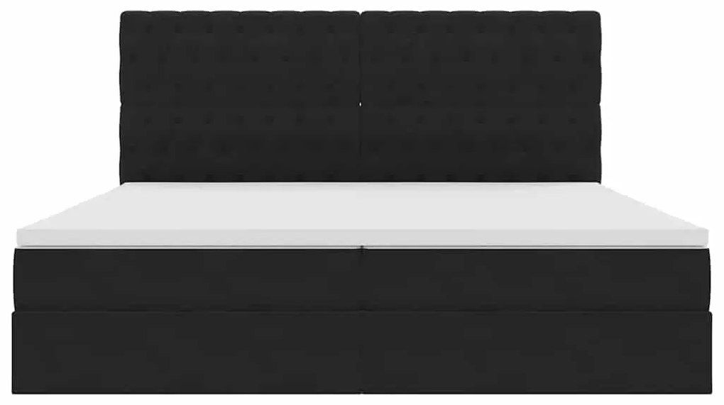 vidaXL Κρεβάτι με αποθηκευτικό χώρο και LED Μαύρο 200 x 200 cm Βελούδο