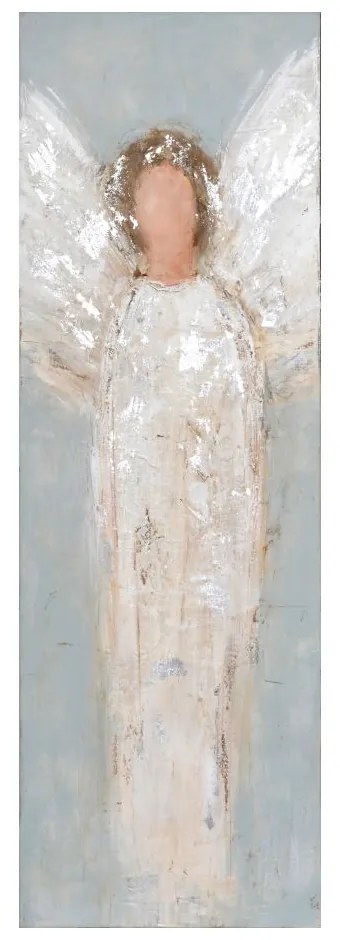 Πίνακας Σε Καμβά Angelo 1 020050 50x150xH3cm Grey-White Κάθετοι Ξύλο, Καμβάς