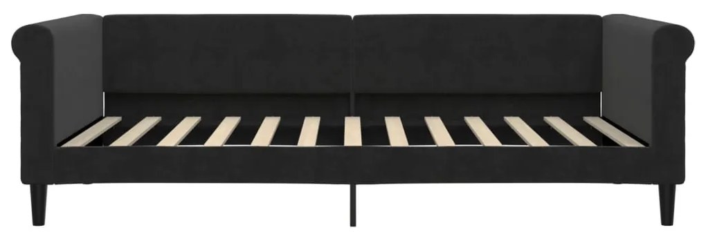 vidaXL Καναπές Κρεβάτι με Στρώμα μαύρο 100 x 200 εκ. Βελούδινος