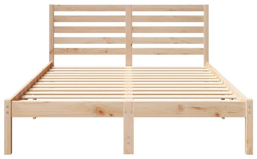 vidaXL Σκελετός Κρεβατιού Καφέ 140 x 190 cm Συμπαγές ξύλο πεύκου