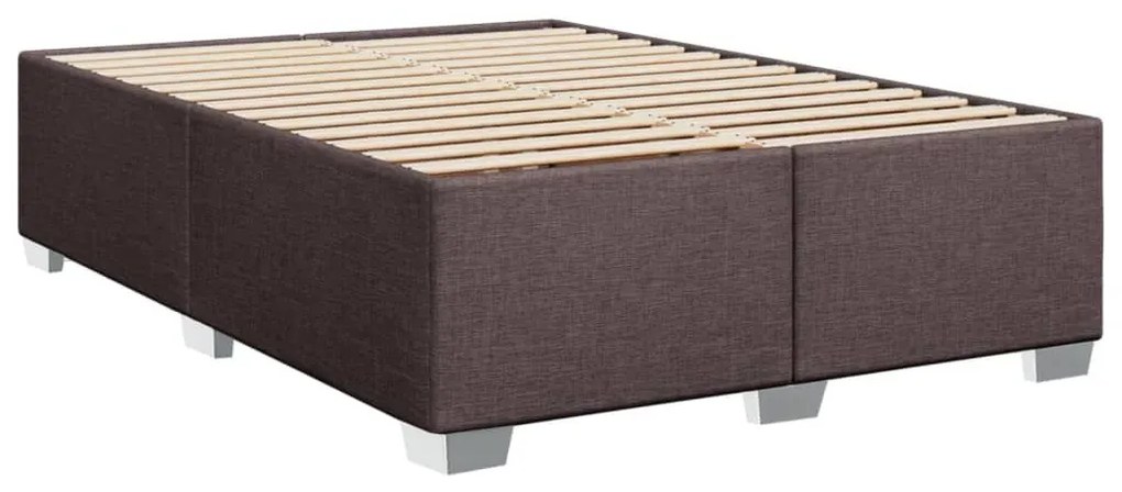 Κρεβάτι Boxspring με Στρώμα Σκούρο Καφέ 160x200 εκ Υφασμάτινο - Καφέ