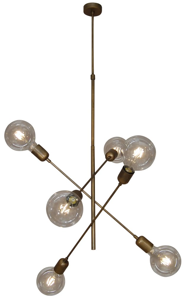 Φωτιστικό Οροφής  HL-3524-6 ERIC OLD BRONZE &amp; WHITE PENDANT - 51W - 100W - 77-3803