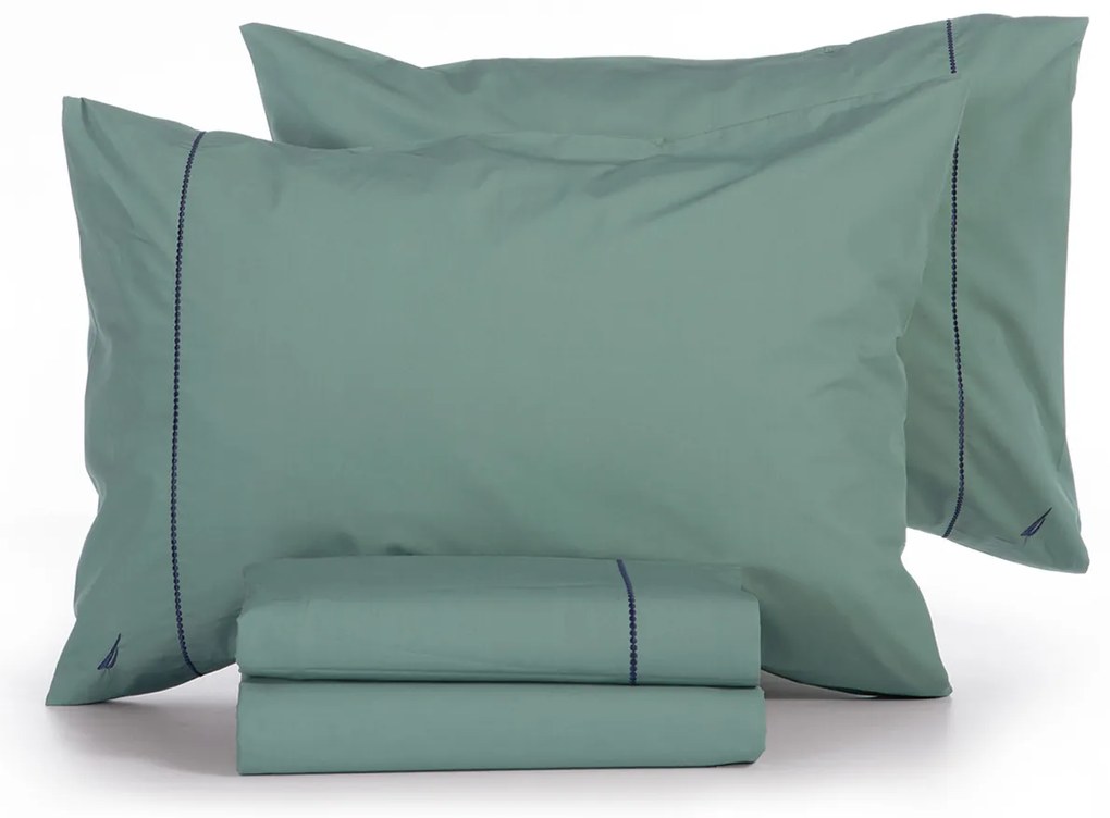 Σεντόνια King Size (Σετ) Nautica By Nef-Nef Homeware Nau Wave Solid Πράσινο