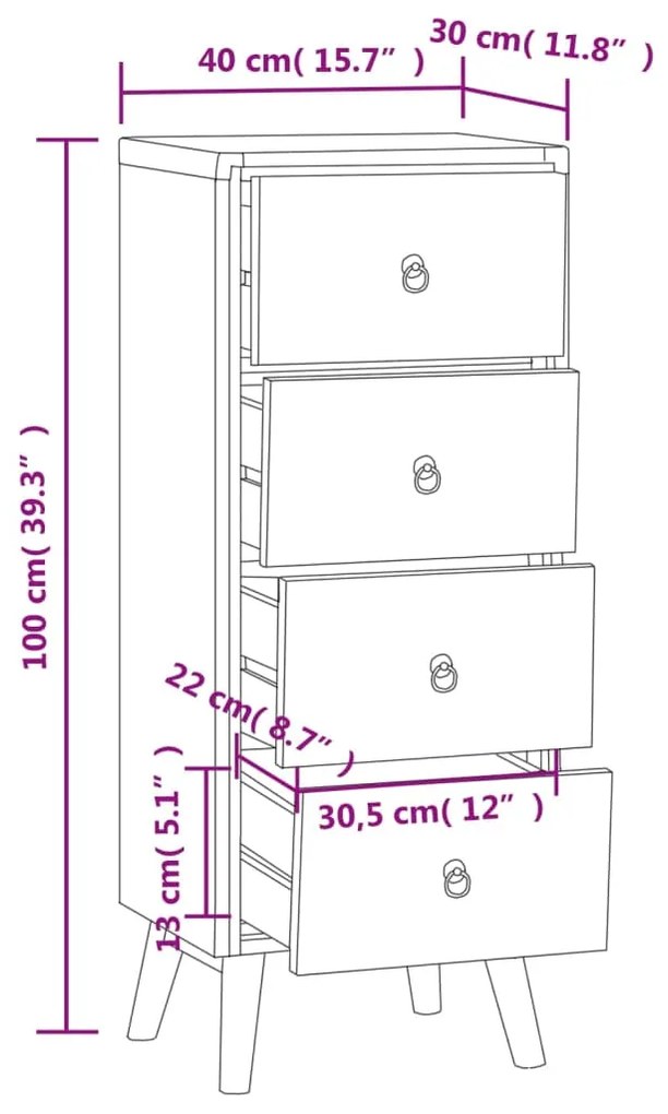 ΣΥΡΤΑΡΙΕΡΑ 40 X 30 X 100 ΕΚ. ΑΠΟ ΜΑΣΙΦ ΞΥΛΟ TEAK 340736