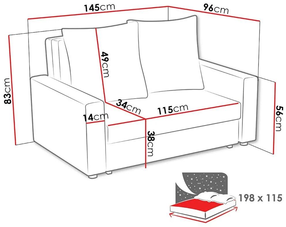 Καναπές κρεβάτι Columbus 118, Αριθμός θέσεων: 2, Αποθηκευτικός χώρος, 83x145x96cm, 58 kg, Πόδια: Ξύλο, Ξύλο: Πεύκο | Epipla1.gr