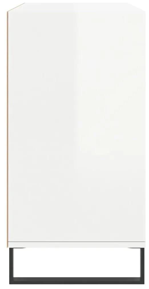 vidaXL Ραφιέρα Γυαλιστερή Λευκή 103,5 x 35 x 70 εκ. από Επεξεργ. Ξύλο
