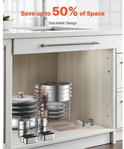 VEVOR 5 Qt 4 Pack Round Chafing Dish Buffet Set Full-Size Pan Stainless Steel