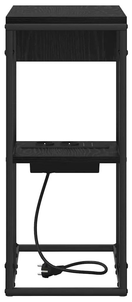 vidaXL Κομοδίνο Μαύρη δρυς 41.5 x 26 x 60.5 εκ Επεξεργασμένο ξύλο