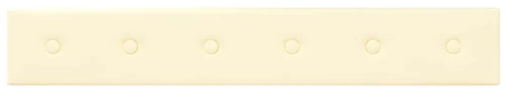 vidaXL Πάνελ Τοίχου 12 τεμ. Κρεμ 90 x 15 εκ. 1,62 μ² Συνθετικό Δέρμα