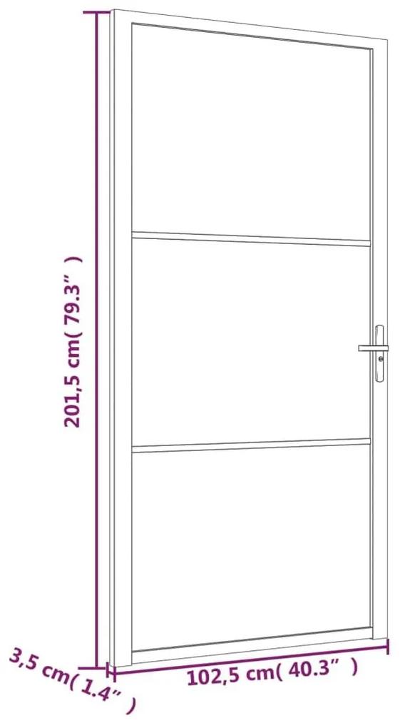 Εσωτερική Πόρτα 102,5x201,5 εκ. Λευκή Ματ Γυαλί και Αλουμίνιο - Λευκό