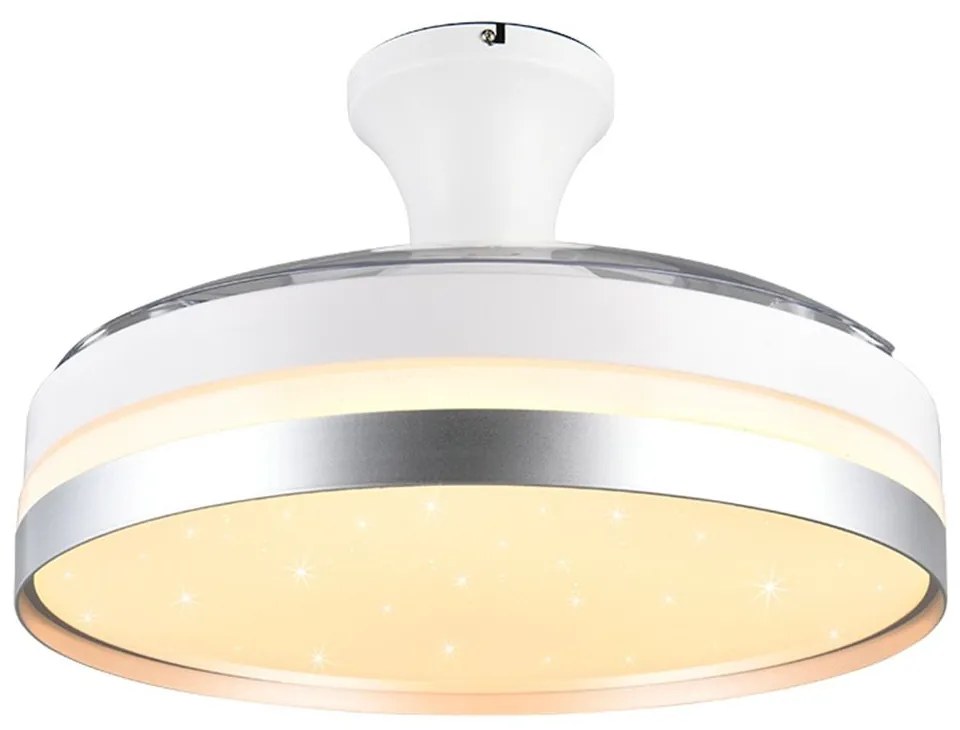 Ανεμιστήρας Οροφής Lindberg R67382187 Με Φως Led 35W 2700K-6500K Και Τηλεχειριστήριο Φ100x31cm White-Titanium RL Lighting Διάμετρος 100cm