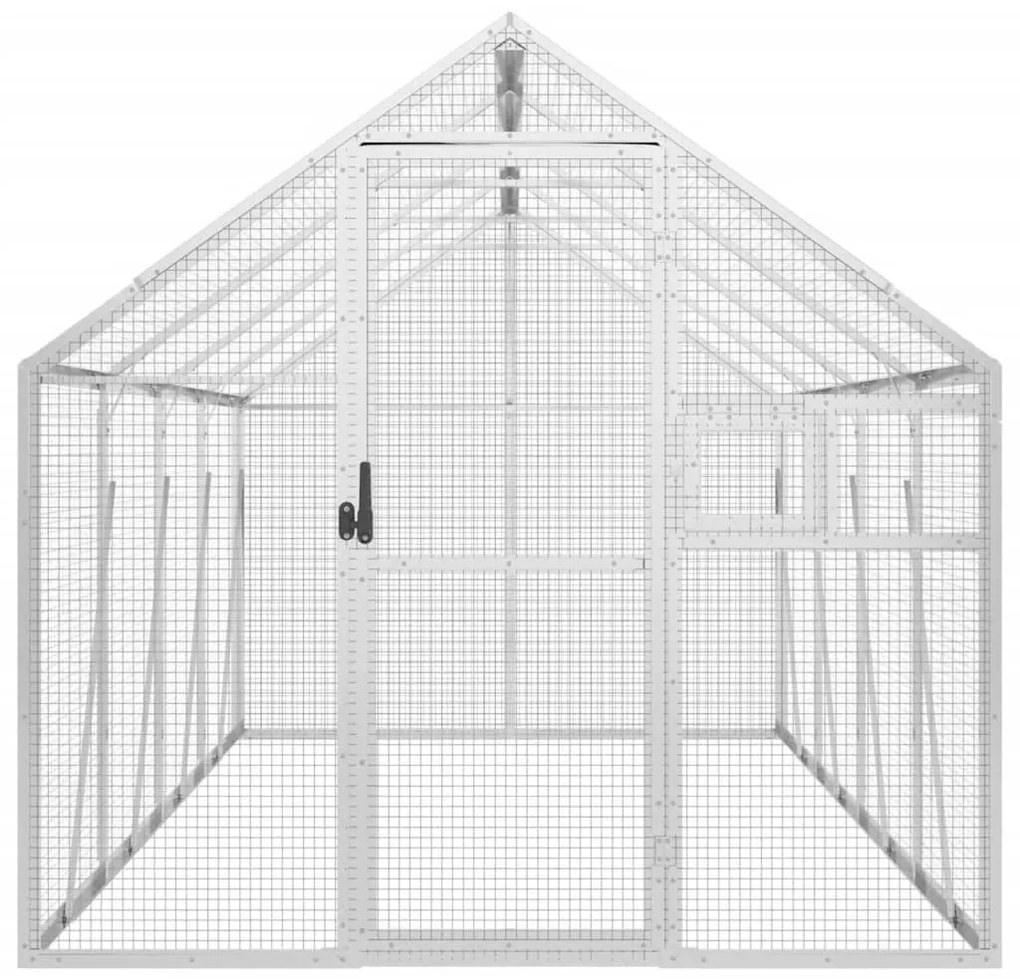 vidaXL Κλουβί Ασημένιο 1,79 x 4 x 1,85 μ. από Αλουμίνιο